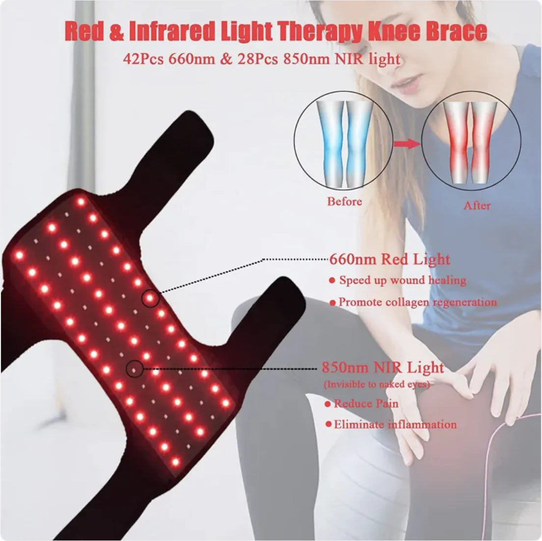 Red Light Knee Therapy Device